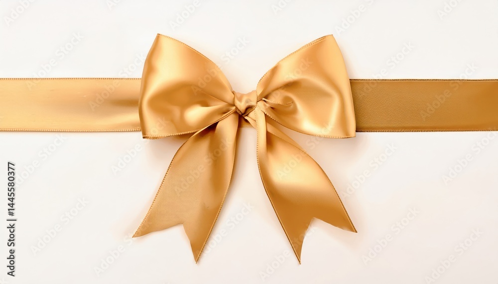 gold satin ribbon bow on white background for new year gift wrap, web design, branding, print decor, festive greeting card or packaging graphic
gold satin ribbon bow on white background for new year gift wrap, web design, branding, print decor, festive greeting card or packaging graphic