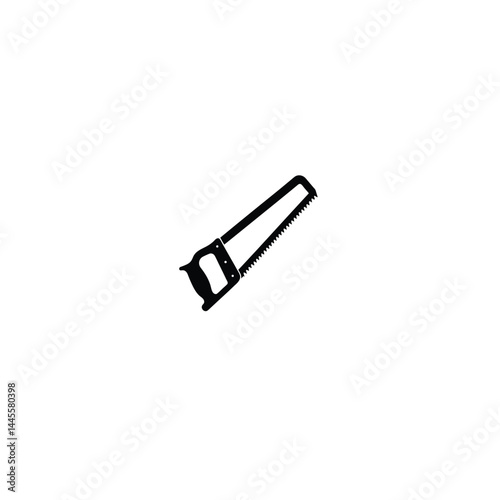hand saw silhouette on white background