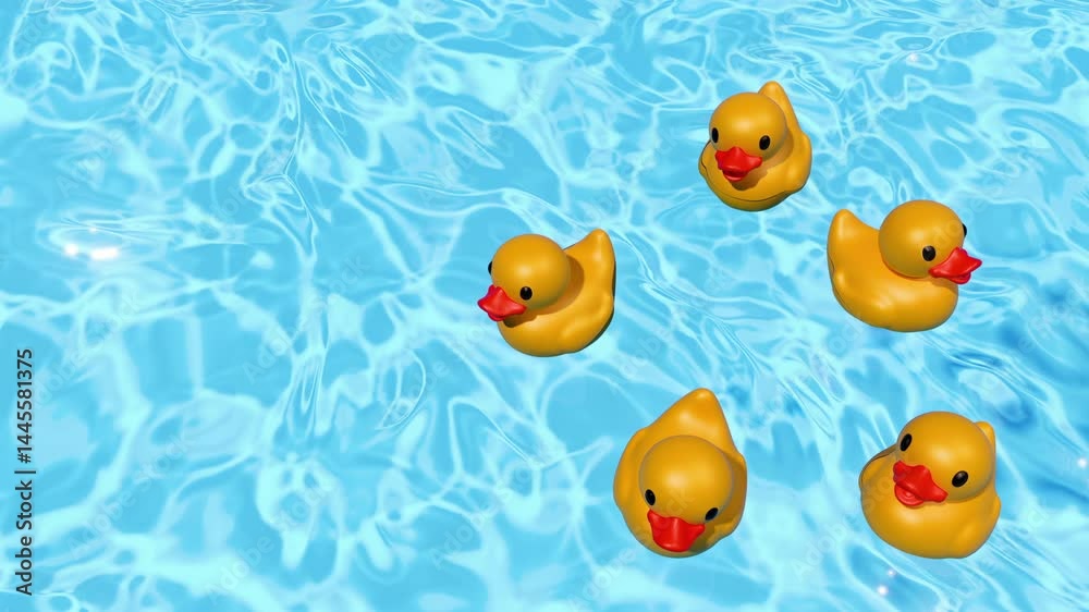 Loop Rubber Ducks Joyfully Floating in an Inviting Pool of Water Loop Rubber Ducks Joyfully Floating in an Inviting Pool of Water