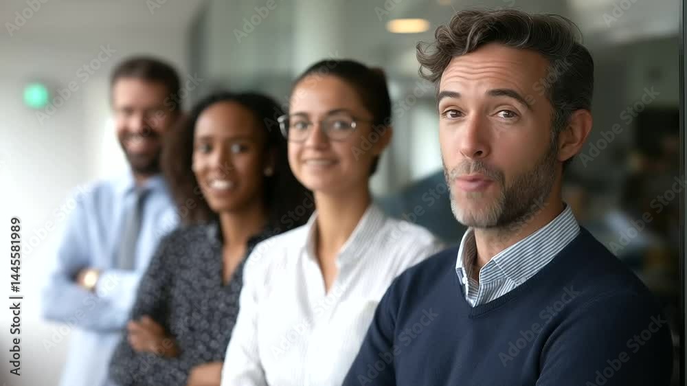 Diverse business team rejoicing in a contemporary office setting. Diverse business team rejoicing in a contemporary office setting.