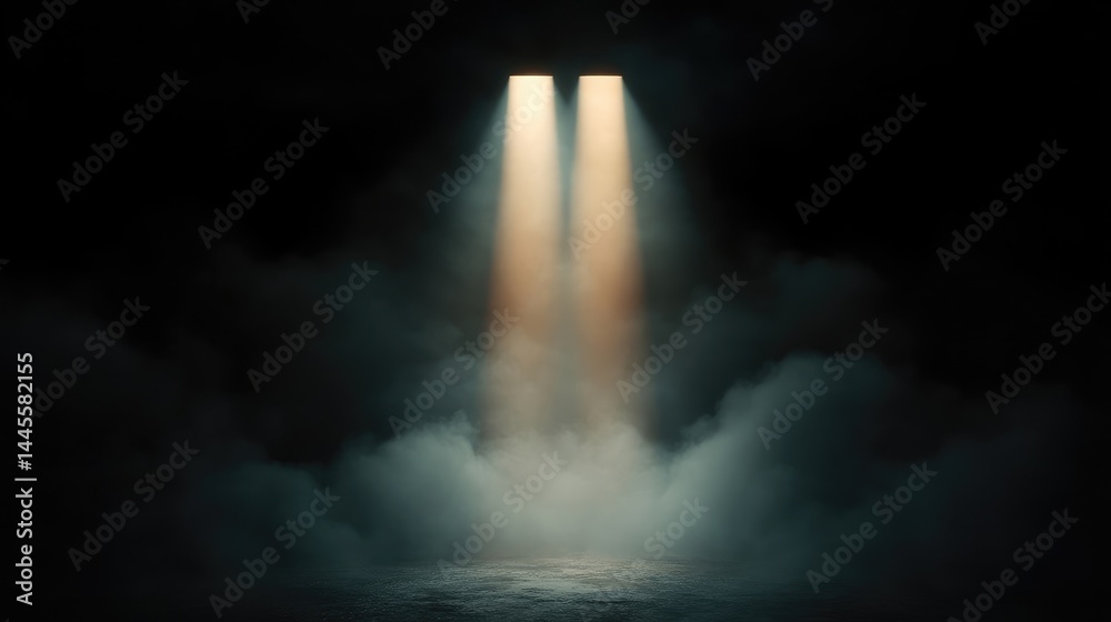 Obraz premium Stage Lighting, Smoky Background