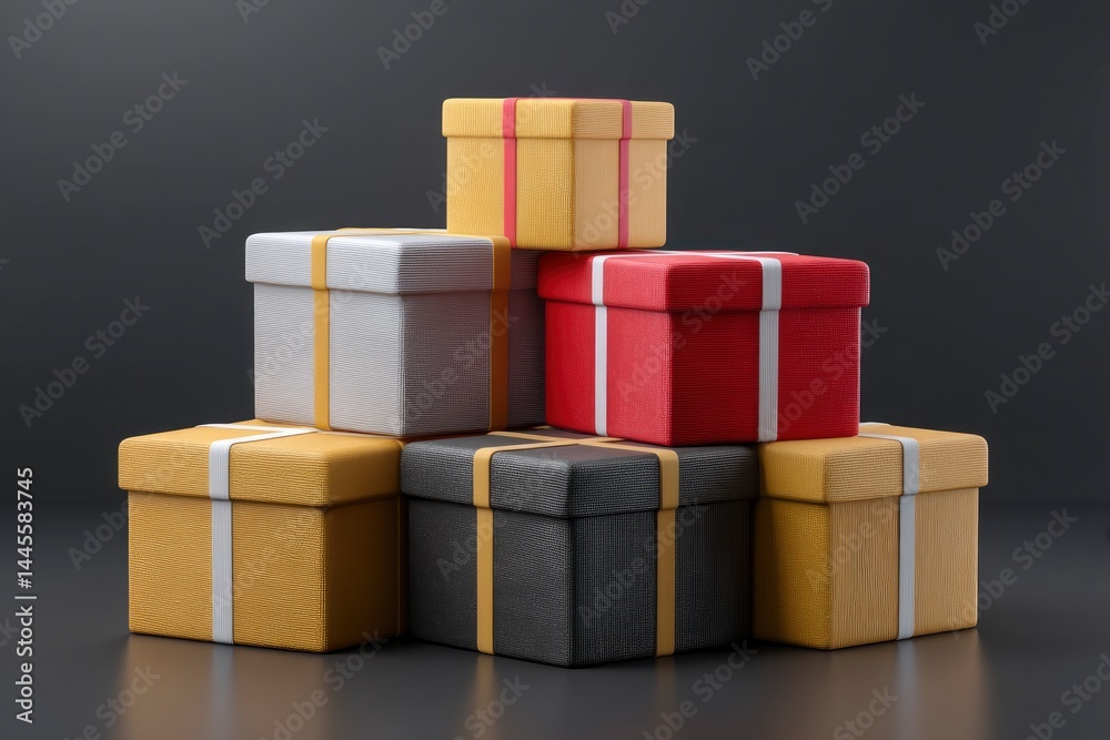 Obraz premium Stack of Colorful Gift Boxes