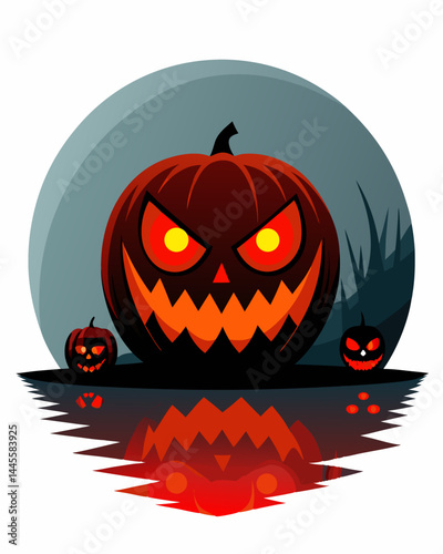 Menacing Glowing Jack-o'-lantern for Halloween.