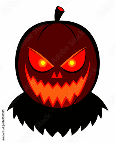 Menacing Glowing Jack-o'-lantern for Halloween.