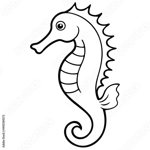 Single-Line Seahorse Vector Artwork