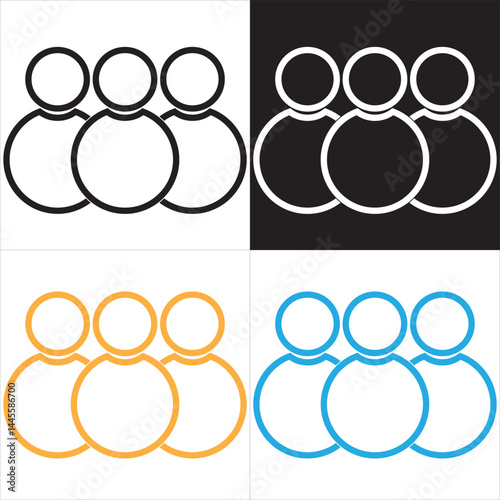 Group of people or group of users or friends icon. vector illustration. EPS 10/AI