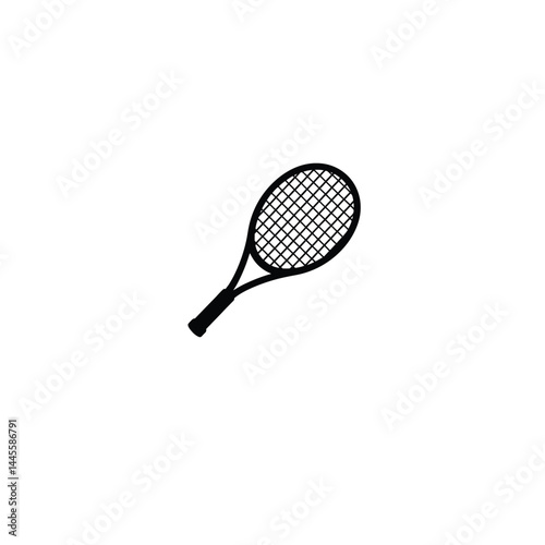 tennis racquet silhouette on white background