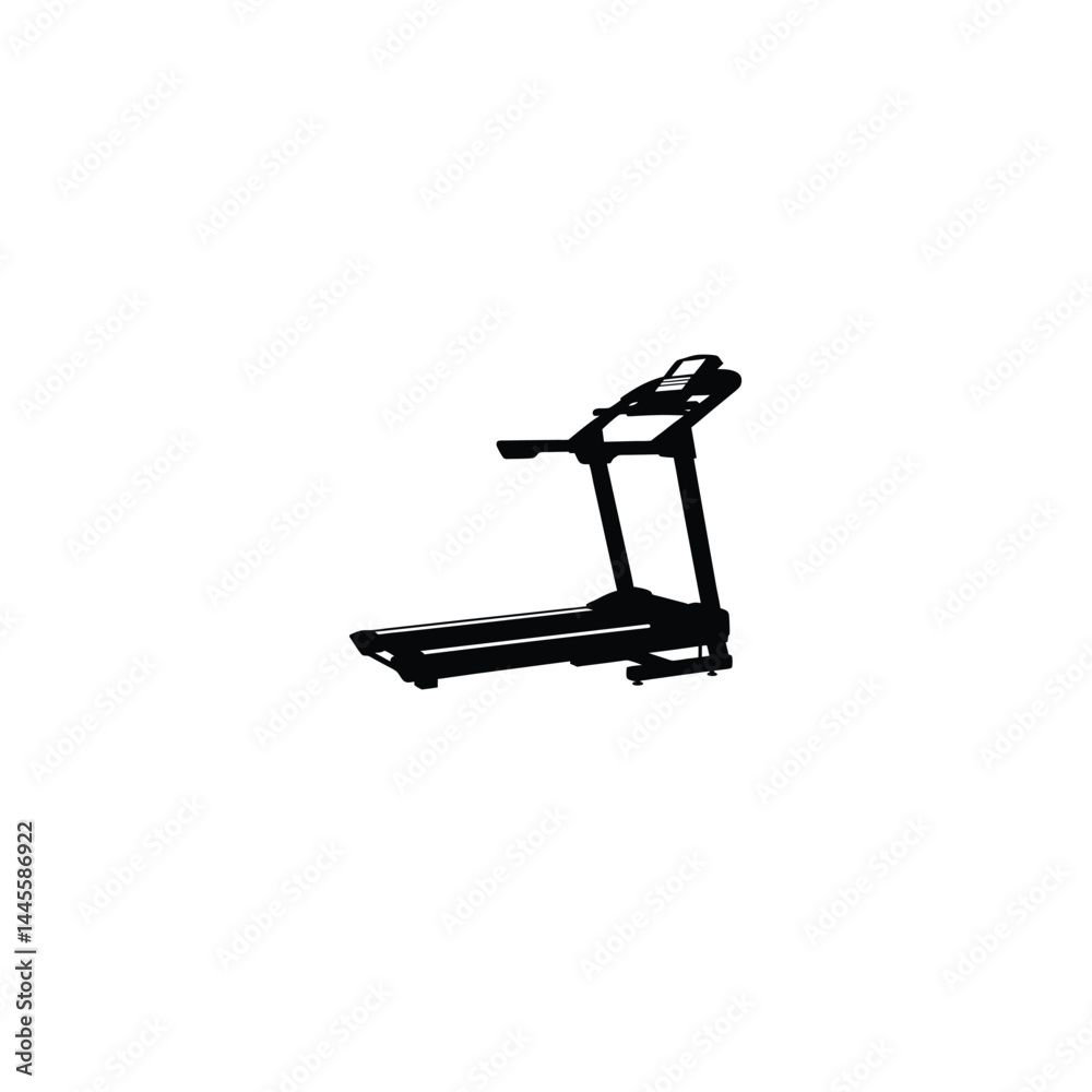 treadmill running machine silhouette on white background treadmill running machine silhouette on white background