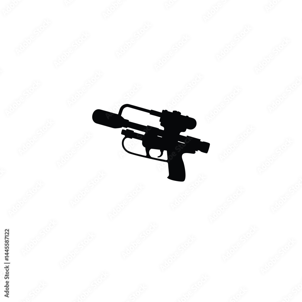 Naklejka premium Water gun silhouette on white background