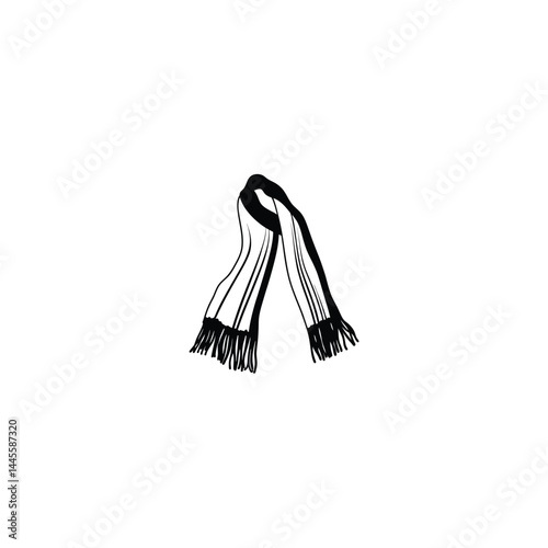 winter scarf silhouette on white background
