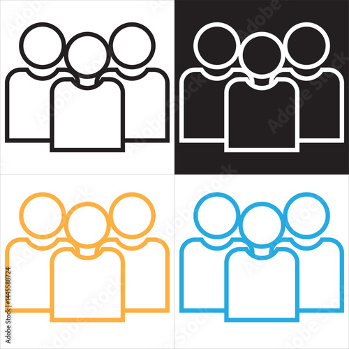 Group of people or group of users or friends icon. vector illustration. EPS 10/AI