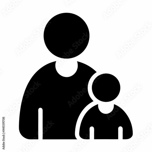 Family, relationship icon set. Vector glyph pictograms of couple, parent, child, elderly people, pregnancy, parenting, community, single mother
