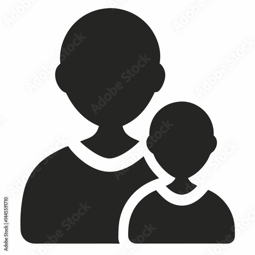 Family, relationship icon set. Vector glyph pictograms of couple, parent, child, elderly people, pregnancy, parenting, community, single mother