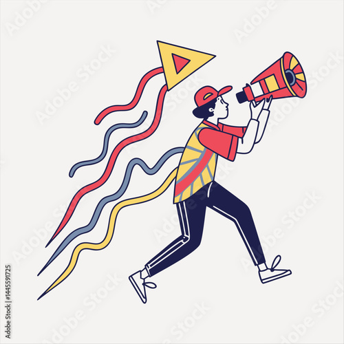 Colorful Creative Media Camera Illustration – Artistic Film and Video Concept.