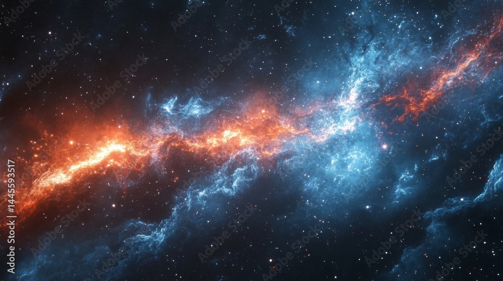 cosmic nebula: celestial fire and ice collision cosmic nebula: celestial fire and ice collision