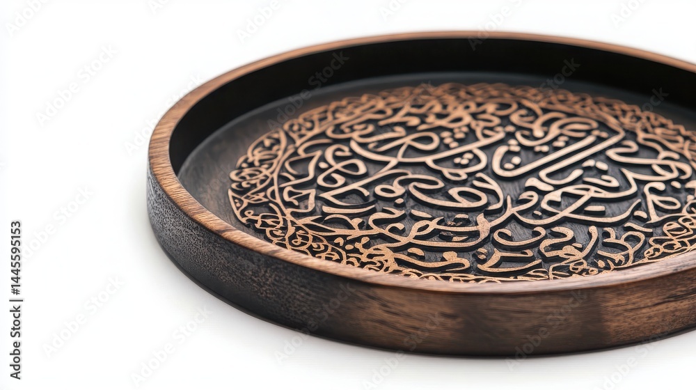 Fototapeta premium Arabic calligraphy wooden decorative plate