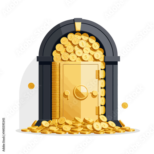 Gold_Vault_Overflowing_with_Coins_Financial_Security_Wealth_Management_Investment_Opportunities_Savings_and_Retirement_Planning_Secure_Future_Financial_Success