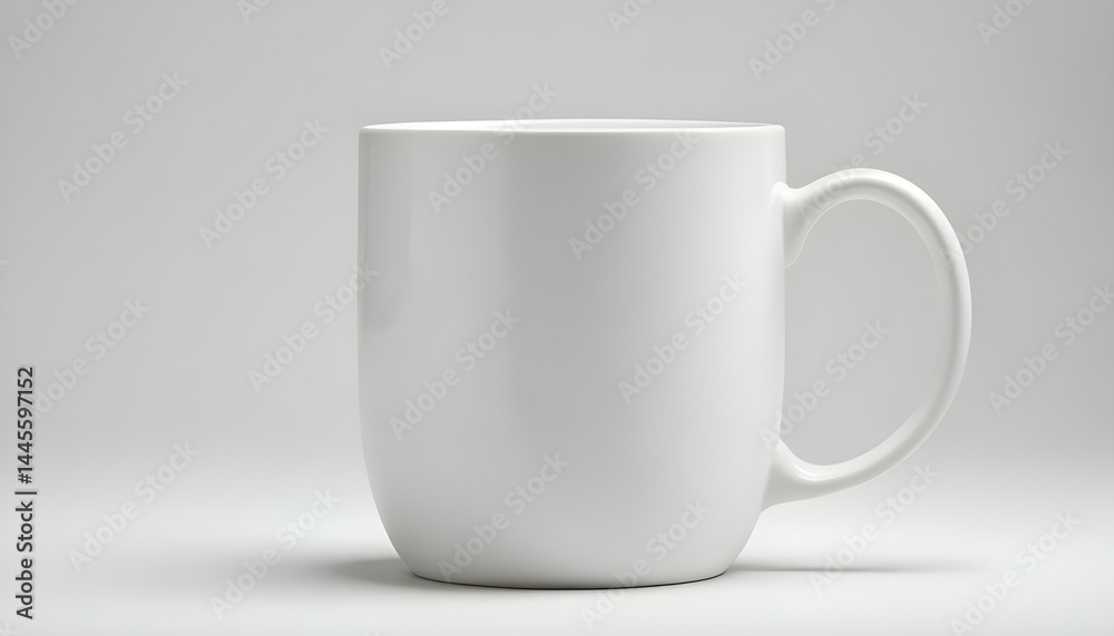 Obraz premium A pristine white mug, gracefully positioned, offering a versatile visual for your projects.