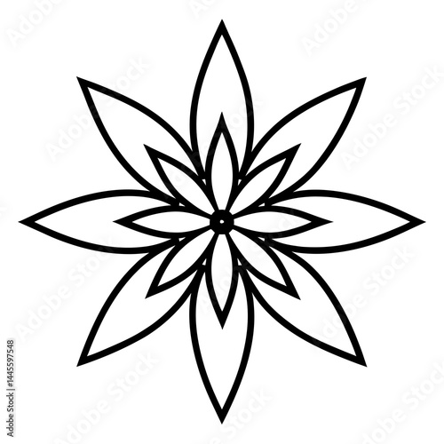 Canna Flower Mandala Line Art Vector Design