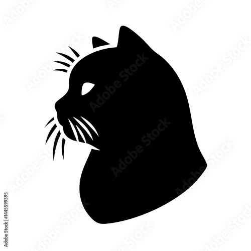 Black Cat Silhouette: Elegant Feline Profile