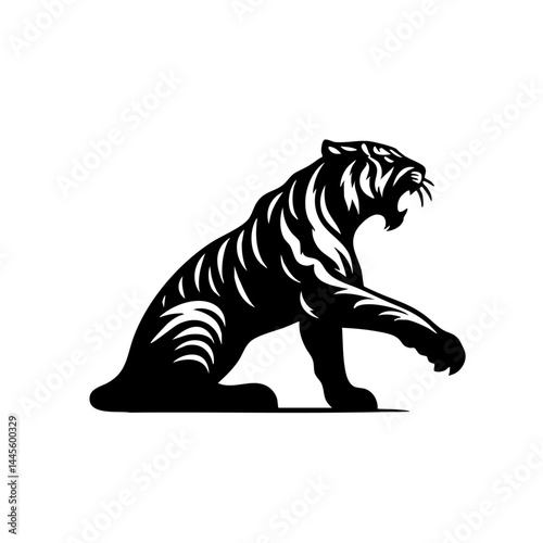 Majestic Tiger: Wild Cat Vector Graphic