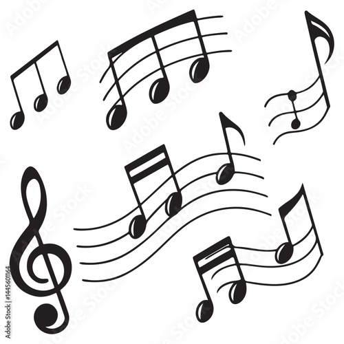 Musical notes icons set. Vector music notes collection.
