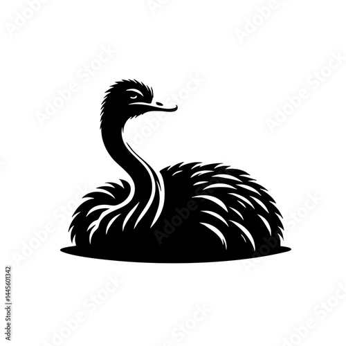 Majestic Emu Silhouette: Australian Wildlife Vector Art