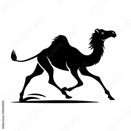 Running Camel Silhouette: Desert Animal Vector Graphic