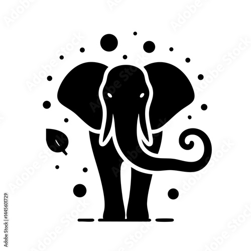 Majestic Elephant Silhouette: Elegant Animal Icon