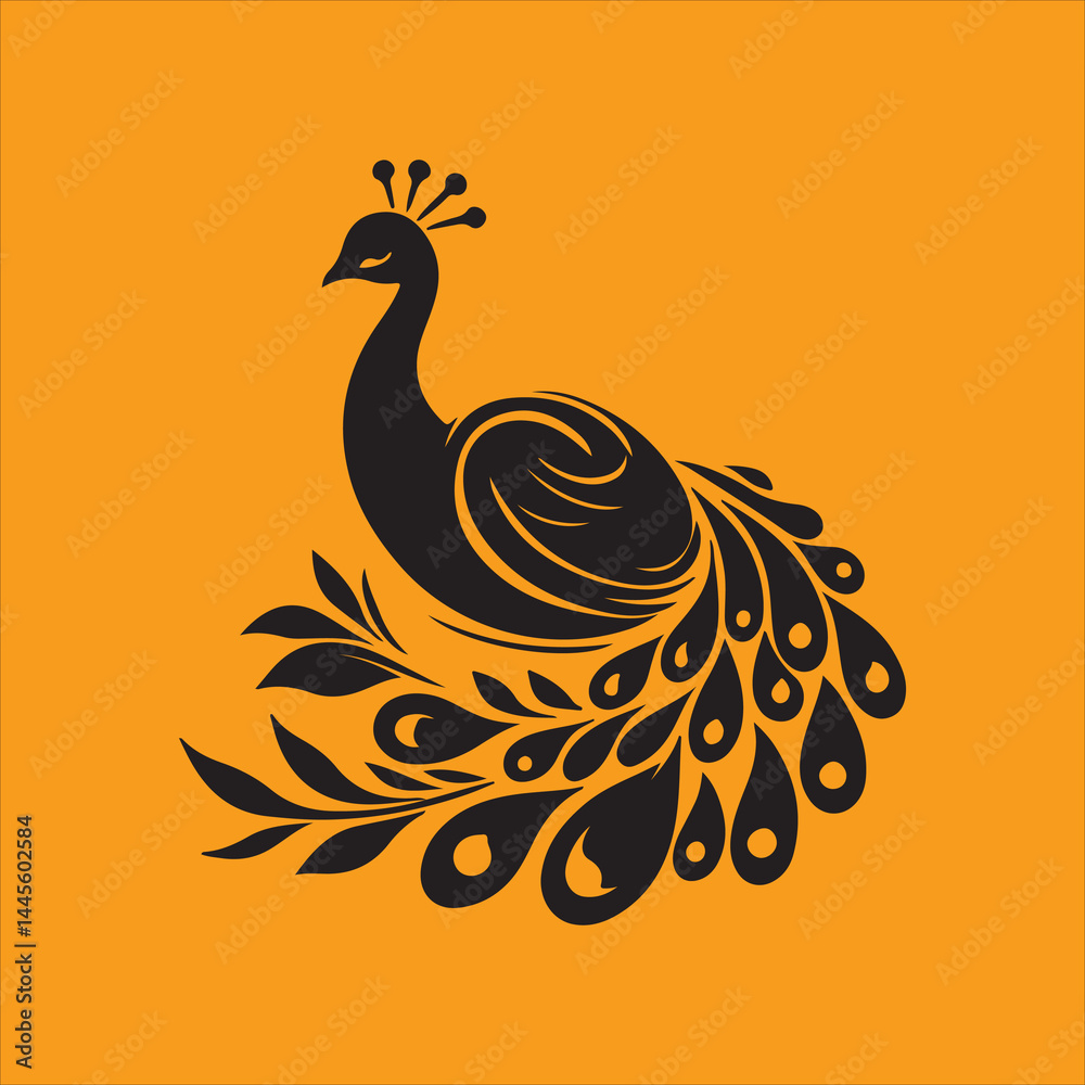 Fototapeta premium peacock vector silhouette 