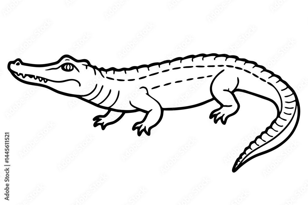 Abstract Crocodile Line Drawing Abstract Crocodile Line Drawing