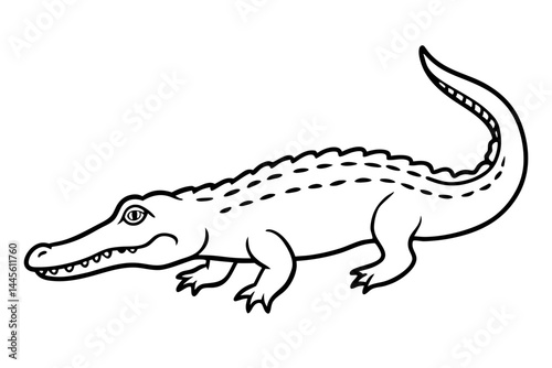 Abstract Crocodile Line Drawing