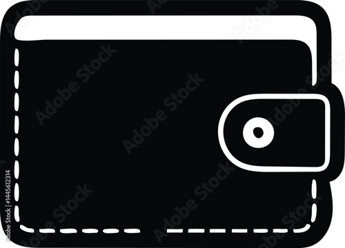 digital wallet silhouette vector icon.