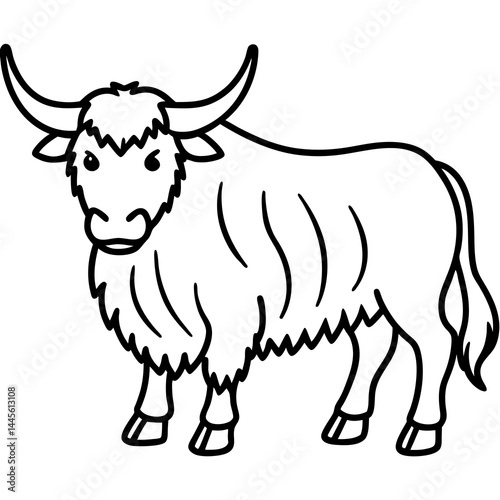 Yak in Clean Vector Lines