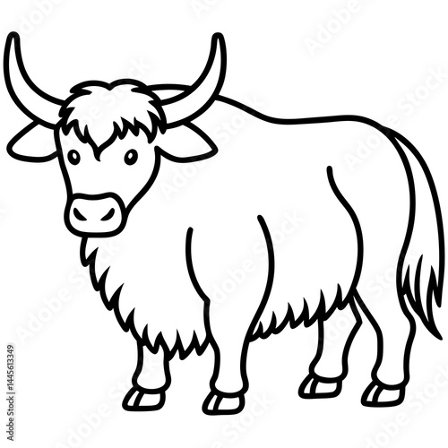 Yak in Clean Vector Lines