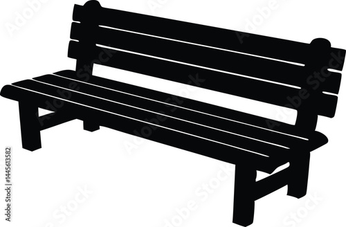 rustic bench silhouette vector illustration