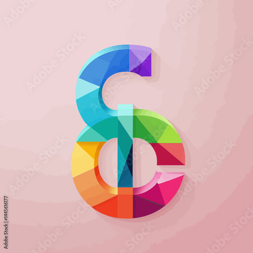 Abstract Colorful Geometric Shape Graphic_Modern Digital Art Illustration_Creative Design with Vibrant Colors on Pink Background