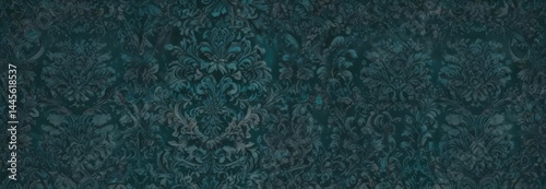Deep teal damask, sophisticated seamless pattern ,  wallpaper,  classic,  seamless