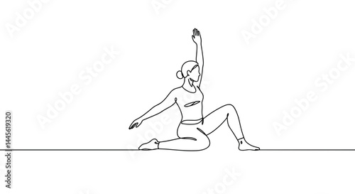 Dynamic dancer showcasing movement in a minimalistic line art style  