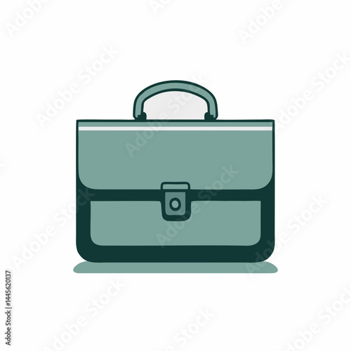 Minimalist briefcase illustration, Simple briefcase graphic, classic business bag icon
