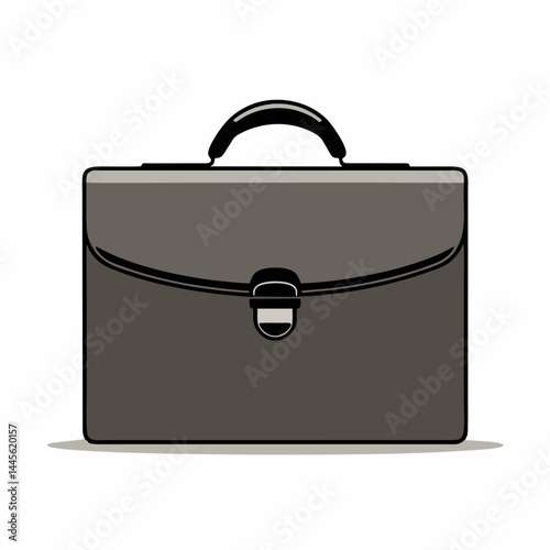 Minimalist briefcase illustration, Simple briefcase graphic, classic business bag icon