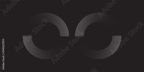 Circular spiral sound wave rhythm from lines.vector