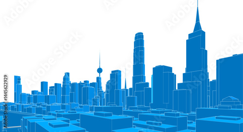 modern city panorama 3d illustration	
