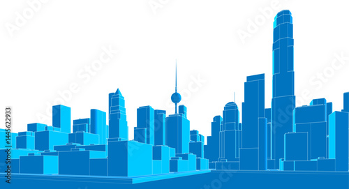 modern city panorama 3d illustration	
