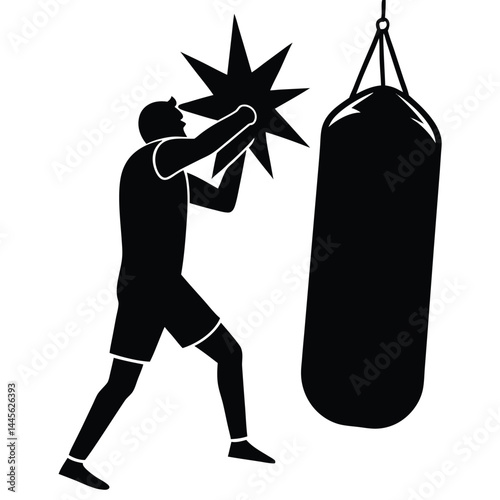Powerful Punch Man Boxing Heavy Bag Workout