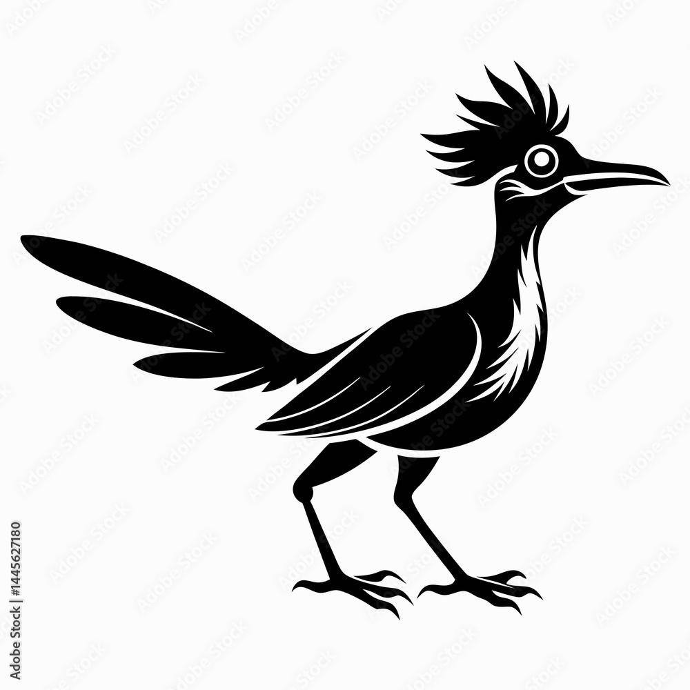 Fototapeta premium Crisp Roadrunner Silhouette Logo