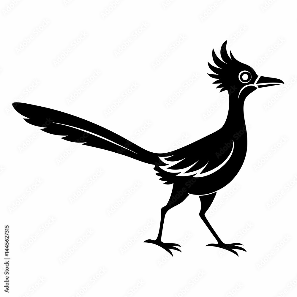 Fototapeta premium Crisp Roadrunner Silhouette Logo