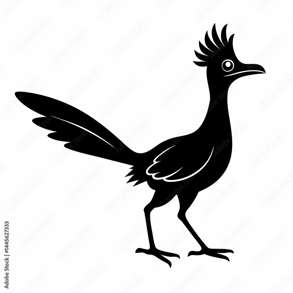 Fototapeta premium Crisp Roadrunner Silhouette Logo