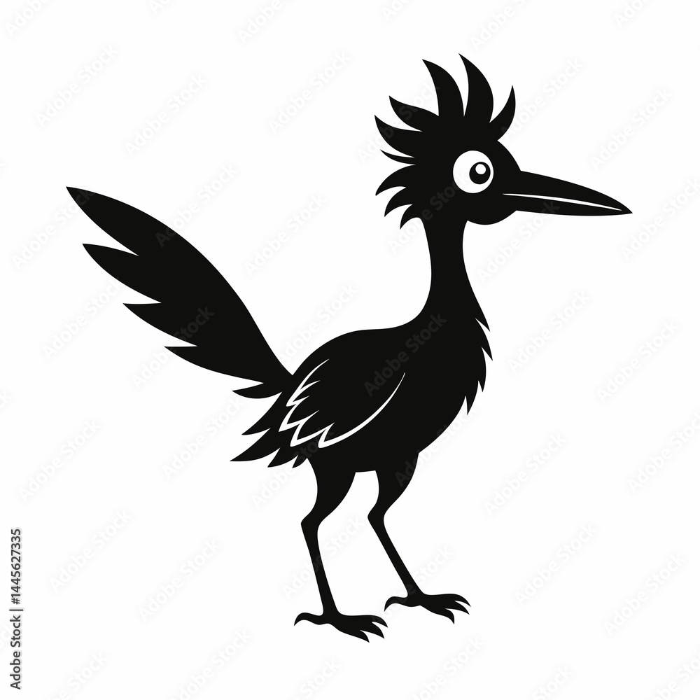 Fototapeta premium Crisp Roadrunner Silhouette Logo