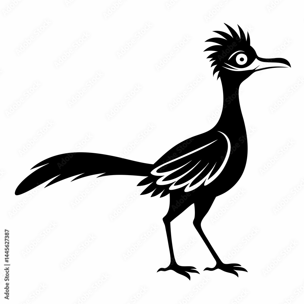 Fototapeta premium Crisp Roadrunner Silhouette Logo